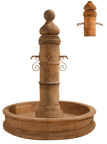 Ventoux Pond Outdoor Cast Stone Garden Fountain (66